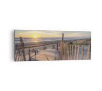 Impression sur Toile 140x50cm Tableaux Image Photo Ouest Le Soleil Dune