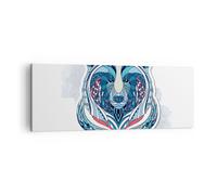 Impression sur Toile 140x50cm Tableaux Image Photo Ours illustration rêve fleuri