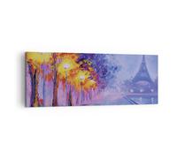 Impression sur Toile 140x50cm Tableaux Image Photo Paris Lanternes Eiffel