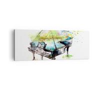 Impression sur Toile 140x50cm Tableaux Image Photo Piano Nature Musique élégance
