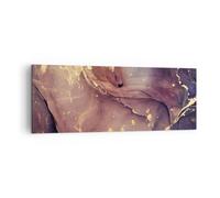 Impression sur Toile 140x50cm Tableaux Image Photo Pierre Or Marbre Decoration