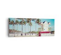 Impression sur Toile 140x50cm Tableaux Image Photo Plage Miami Floride