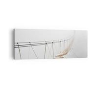 Impression sur Toile 140x50cm Tableaux Image Photo Pont Suspendu Brouillard