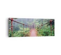Impression sur Toile 140x50cm Tableaux Image Photo Pont Suspendu Costa Rica