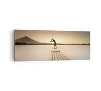 Impression sur Toile 140x50cm Tableaux Image Photo Radeau Ouest Le Soleil