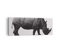 Impression sur Toile 140x50cm Tableaux Image Photo Rhino Animal Afrique Safari