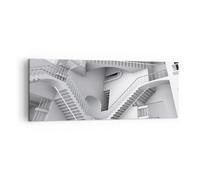 Impression sur Toile 140x50cm Tableaux Image Photo Science Illusion Escaliers