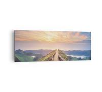Impression sur Toile 140x50cm Tableaux Image Photo Sentier Montagne Açores