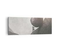 Impression sur Toile 140x50cm Tableaux Image Photo Sisyphe Travail Pierre