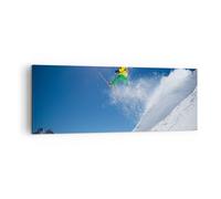 Impression sur Toile 140x50cm Tableaux Image Photo Ski hiver neige montagne