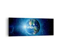 Impression sur Toile 140x50cm Tableaux Image Photo Terre Univers Etoiles Galaxie