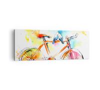 Impression sur Toile 140x50cm Tableaux Image Photo Vélo oiseaux colombe pureté