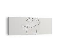 Impression sur Toile 140x50cm Tableaux Image Photo Visage Ligne Esquisse