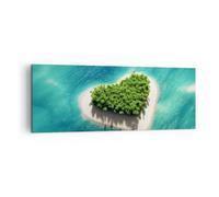 Impression sur Toile 140x50cm Tableaux Image Photo Voile Île Océan Vue Nature