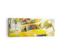 Impression sur Toile 140x50cm Tableaux Image Photo Voiture plage voyage été