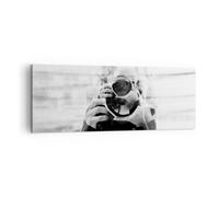 Impression sur Toile 140x50cm Tableaux Image Photographe Noir Et Blanc Double