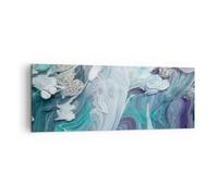Impression sur Toile 140x50cm Tableaux L'Abstraction En Trois Dimensions Bleu