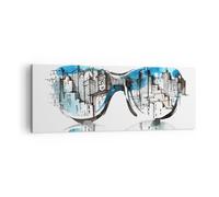 Impression sur Toile 140x50cm Tableaux Lunettes fenêtres bâtiments gratte-ciel
