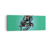 Impression sur Toile 140x50cm Tableaux Robot illustration bande dessinée comique