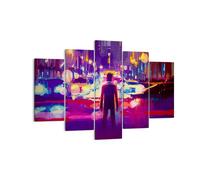 Impression sur Toile 150x100cm Tableaux futuriste graphiques ville éclairage