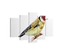Impression sur Toile 150x100cm Tableaux Image Chardonneret Oiseau Aquarelle