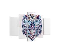 Impression sur Toile 150x100cm Tableaux Image Chouette aztec faune graphique