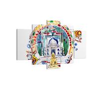Impression sur Toile 150x100cm Tableaux Image Éléphants Inde Religion culture