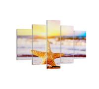 Impression sur Toile 150x100cm Tableaux Image Étoiles de mer plage sable océan