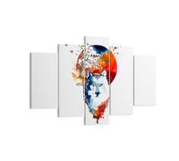 Impression sur Toile 150x100cm Tableaux Image faune fourrure illustration lune