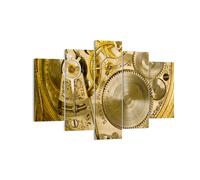 Impression sur Toile 150x100cm Tableaux Image Horloge montre mécanisme laiton
