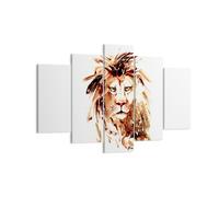 Impression sur Toile 150x100cm Tableaux Image illustration intelligent roi lion