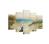 Impression sur Toile 150x100cm Tableaux Image Impressionnisme Mouettes Côte