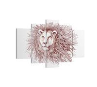 Impression sur Toile 150x100cm Tableaux Image Lion le roi la faune la fourrure