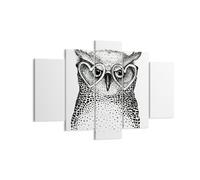 Impression sur Toile 150x100cm Tableaux Image mode conception hibou aquarelle