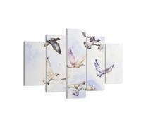 Impression sur Toile 150x100cm Tableaux Image Oiseaux aquarelle sauvagerie vol