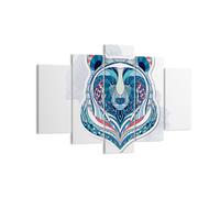 Impression sur Toile 150x100cm Tableaux Image Ours illustration rêve fleuri