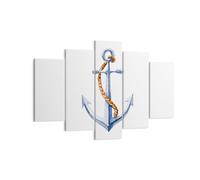 Impression sur Toile 150x100cm Tableaux Image Photo Ancre corde voile mer
