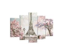 Impression sur Toile 150x100cm Tableaux Image Photo Arbres Eiffle Couple France