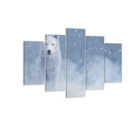 Impression sur Toile 150x100cm Tableaux Image Photo Blanc Loup Neige Decoration