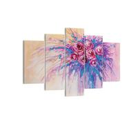 Impression sur Toile 150x100cm Tableaux Image Photo Bouquet Fleurs Roses