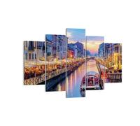 Impression sur Toile 150x100cm Tableaux Image Photo Canal Grande Soir Decoration