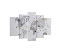 Impression sur Toile 150x100cm Tableaux Image Photo Carte Le Monde Continents