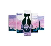 Impression sur Toile 150x100cm Tableaux Image Photo Chats toit amour animal