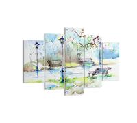Impression sur Toile 150x100cm Tableaux Image Photo Chemin urbain parc paysage