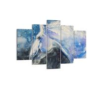 Impression sur Toile 150x100cm Tableaux Image Photo Cheval Aquarelle Portrait