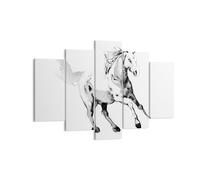 Impression sur Toile 150x100cm Tableaux Image Photo Cheval Galop Des Animaux