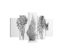 Impression sur Toile 150x100cm Tableaux Image Photo Dessin ange ailes plumes
