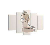 Impression sur Toile 150x100cm Tableaux Image Photo Dessin Single-Line Femme