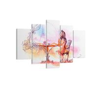 Impression sur Toile 150x100cm Tableaux Image Photo femme urbain thé Paris
