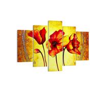 Impression sur Toile 150x100cm Tableaux Image Photo Fleurs panneaux tige lignes